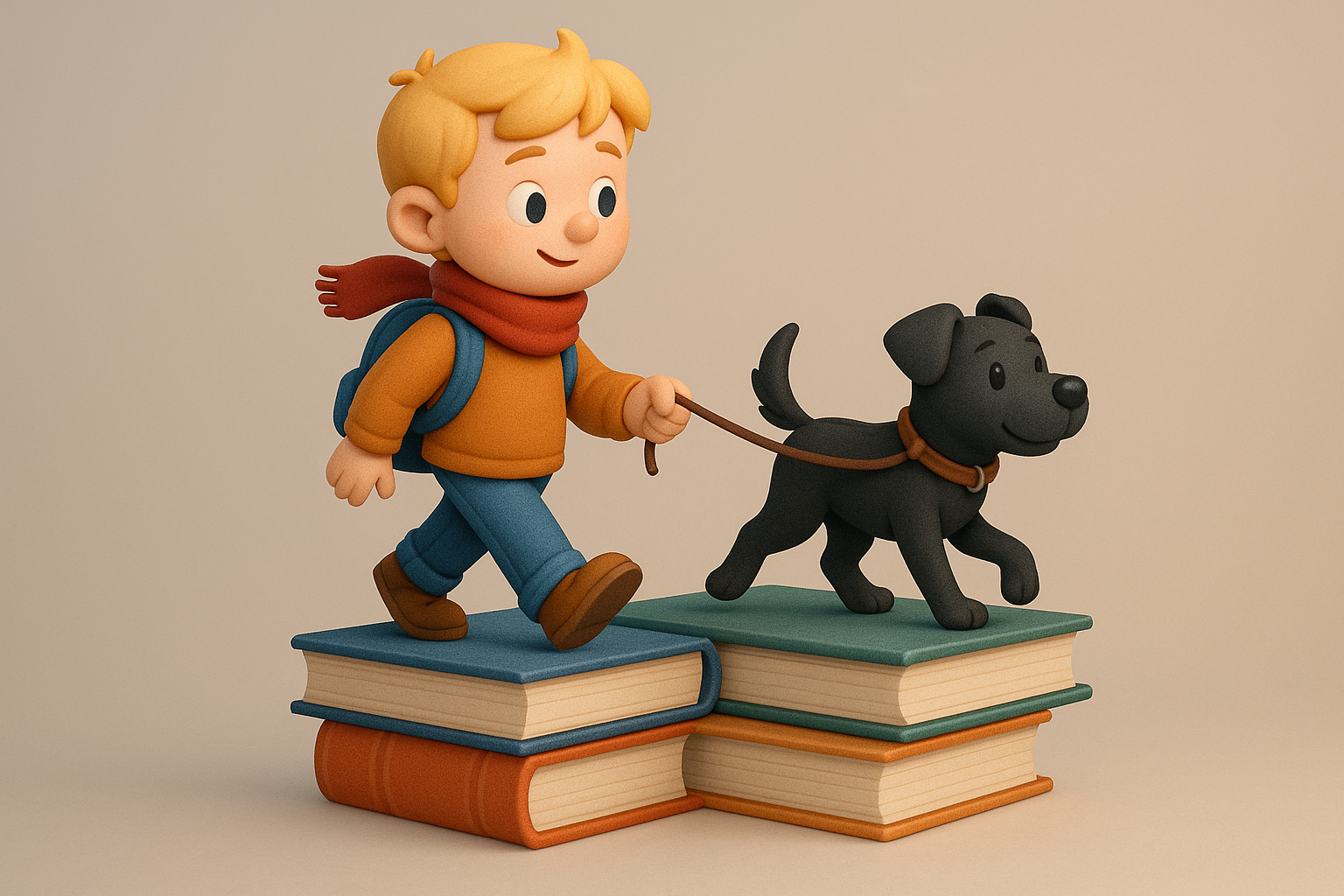 3D Boy with Dog