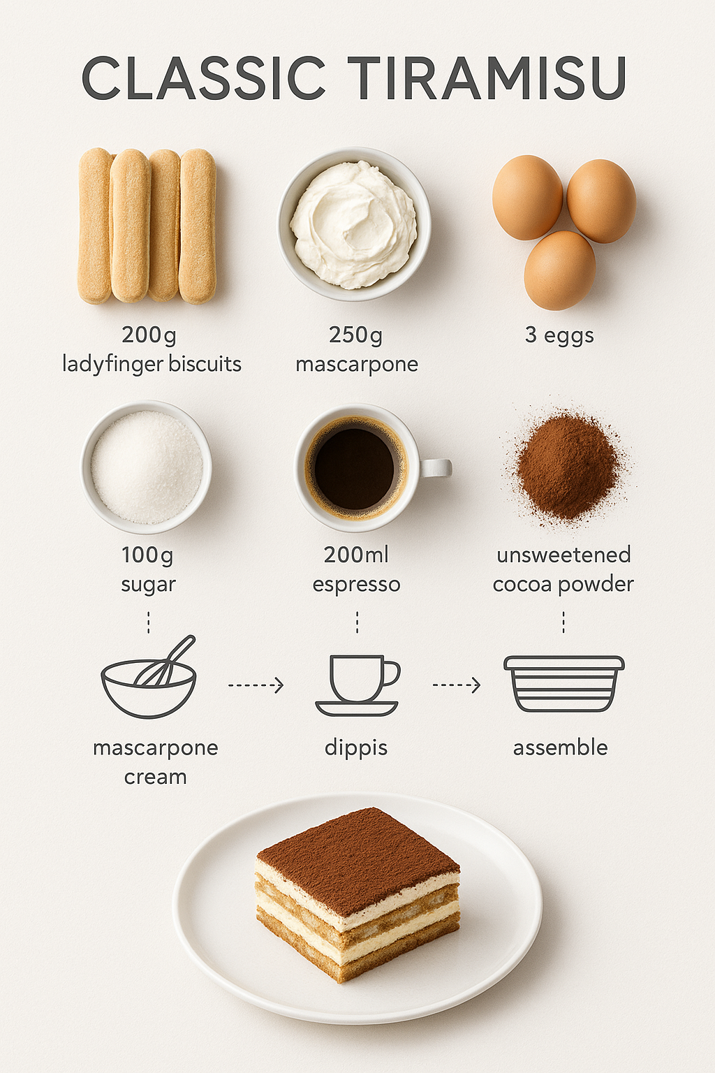 Tiramisu Recipe Infographic