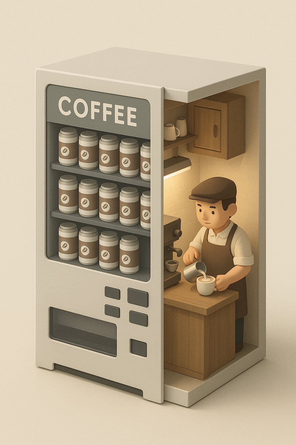 Minimalist Coffee Vending Machine