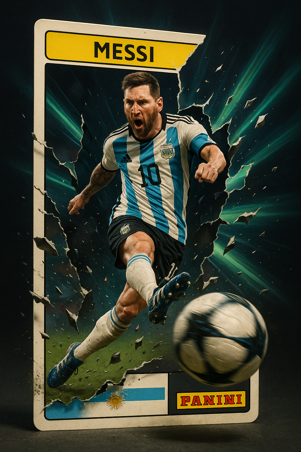 Messi 3D Card Explosion