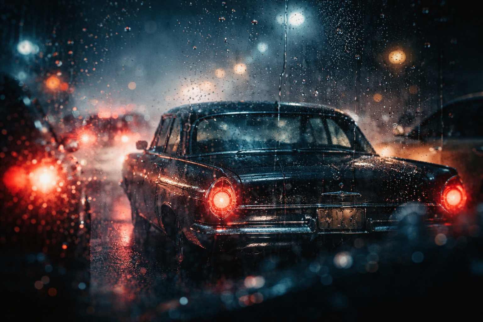 Vintage Car Cinematic Scene